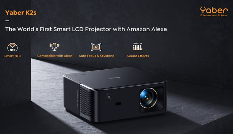 Yaber Smart 4K Android Projector, Home Movie Projector with JBL Speaker,  Auto Focus/Keystone, 1080 Projector with Wifi Bluetooth, Support NFC/Dolby  Audio/Netflix 7000+ Apps 