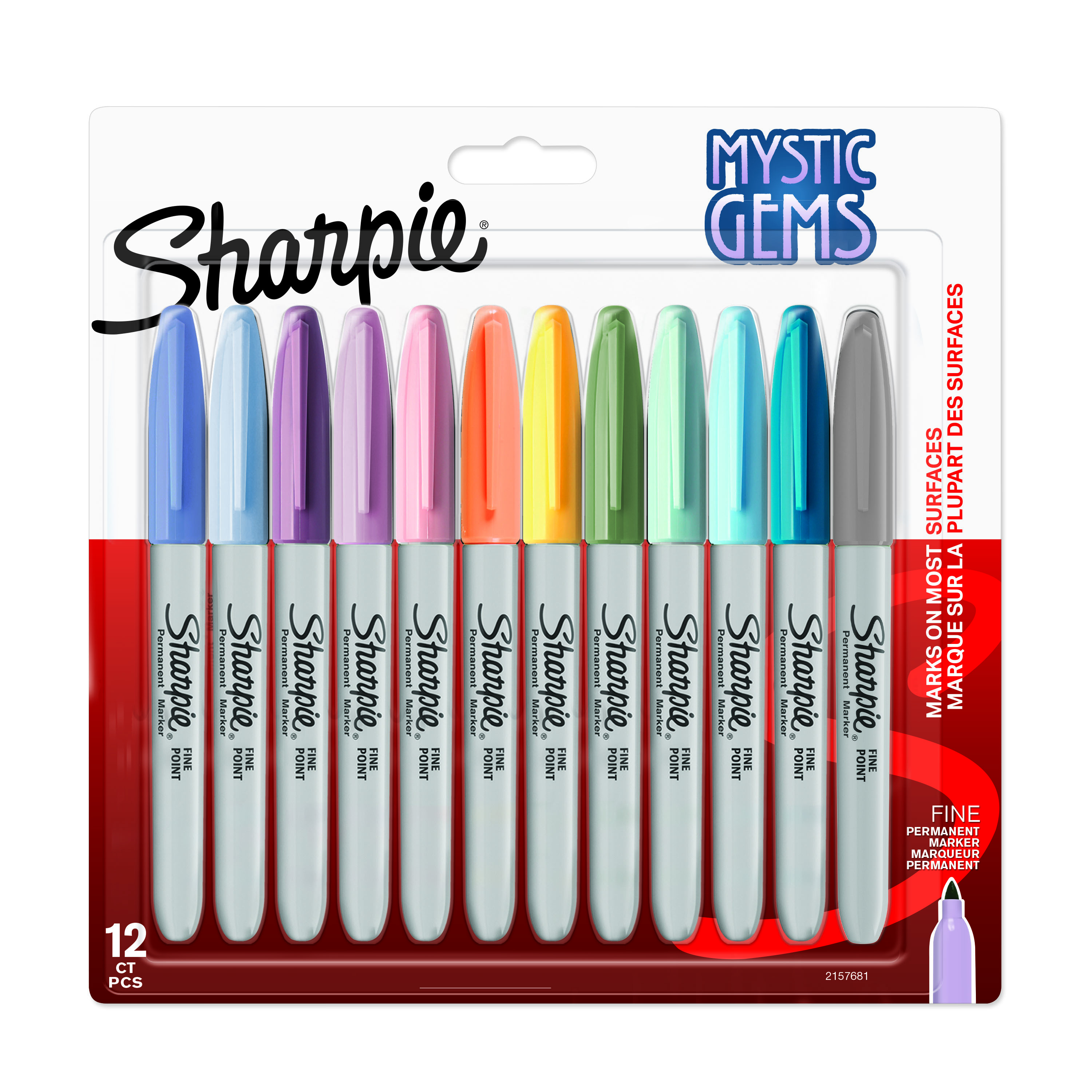 12x Mystic Gems Permanent Markers and Pencil Bag