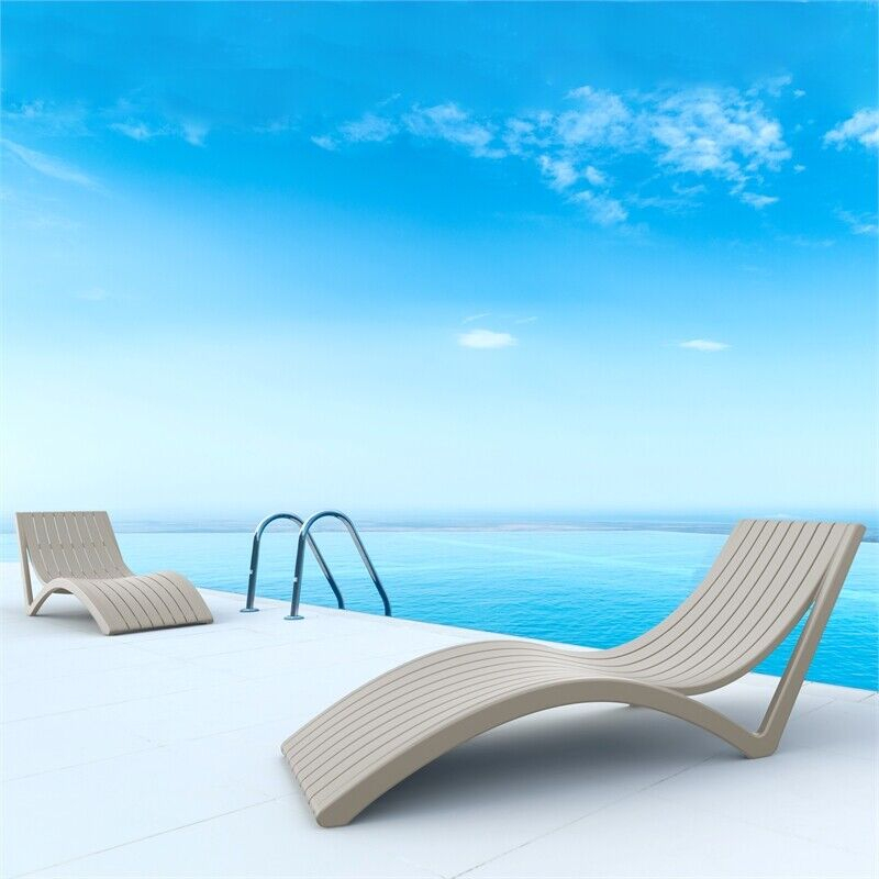2x Slim Pool Sun Loungers