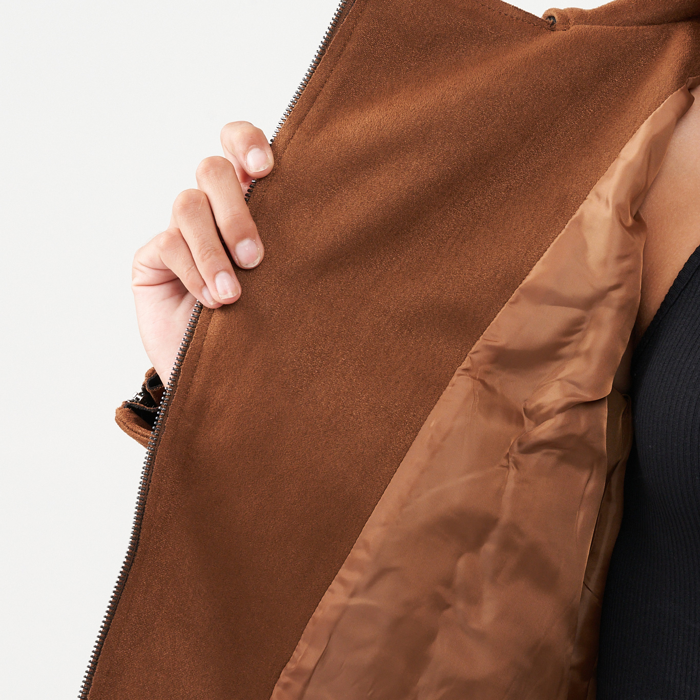 40% off on Ladies Vegan Suede Biker Jacket | OneDayOnly