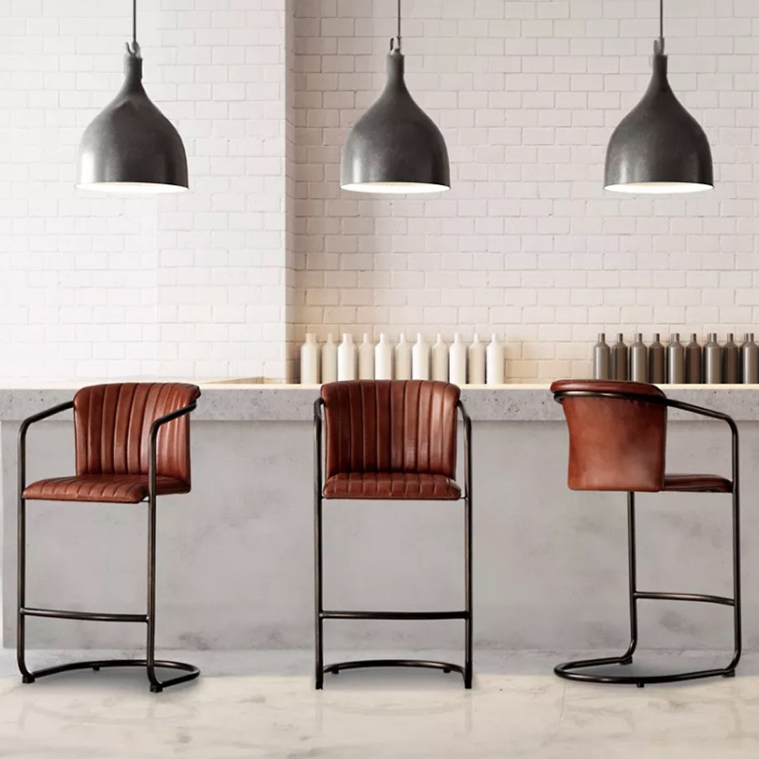 Leather Tall Bar Chair