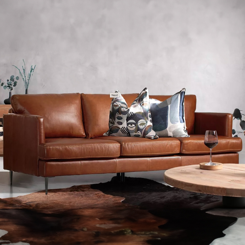 3-Seater Leather Couch