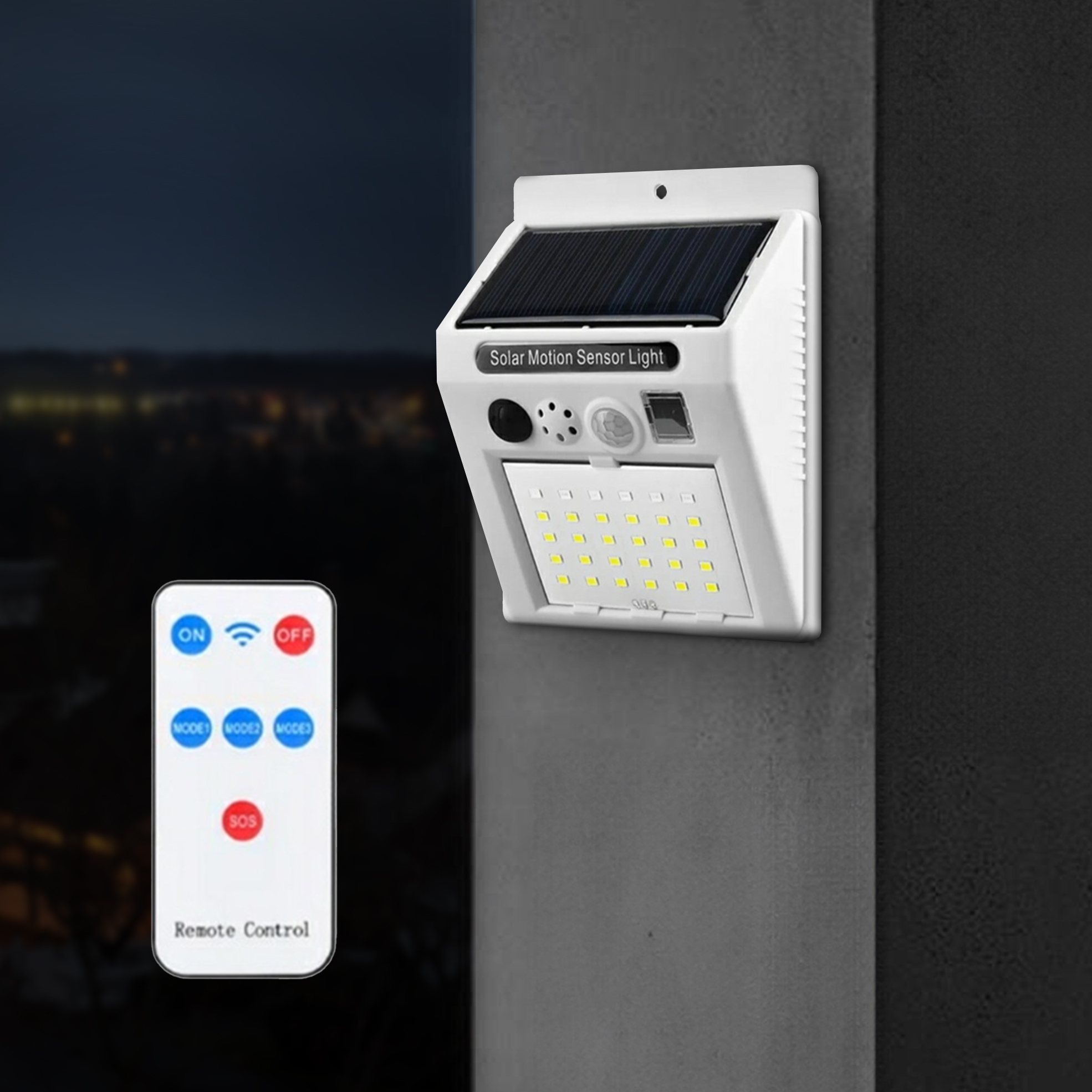 2x Solar Induction Security Alarm Wall Lights