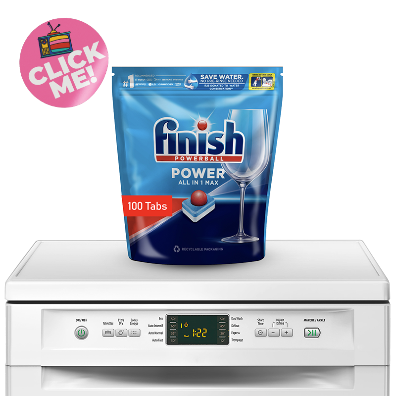 Finish 100's Auto Dishwashing Tablets OneDayOnly