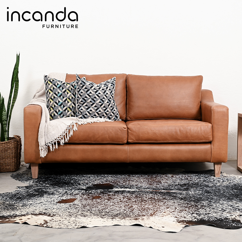 R4,200 off on 1.8m Douglas Bovine Naku Ginger Leather Couch