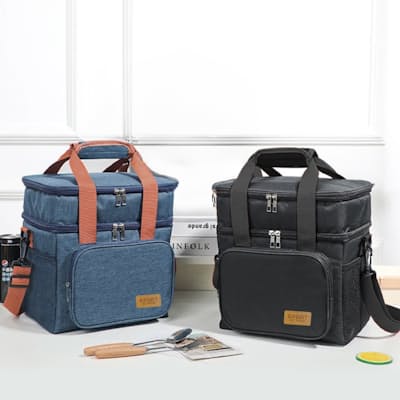 13L Insulated Double Layer Cooler Bag with Strap