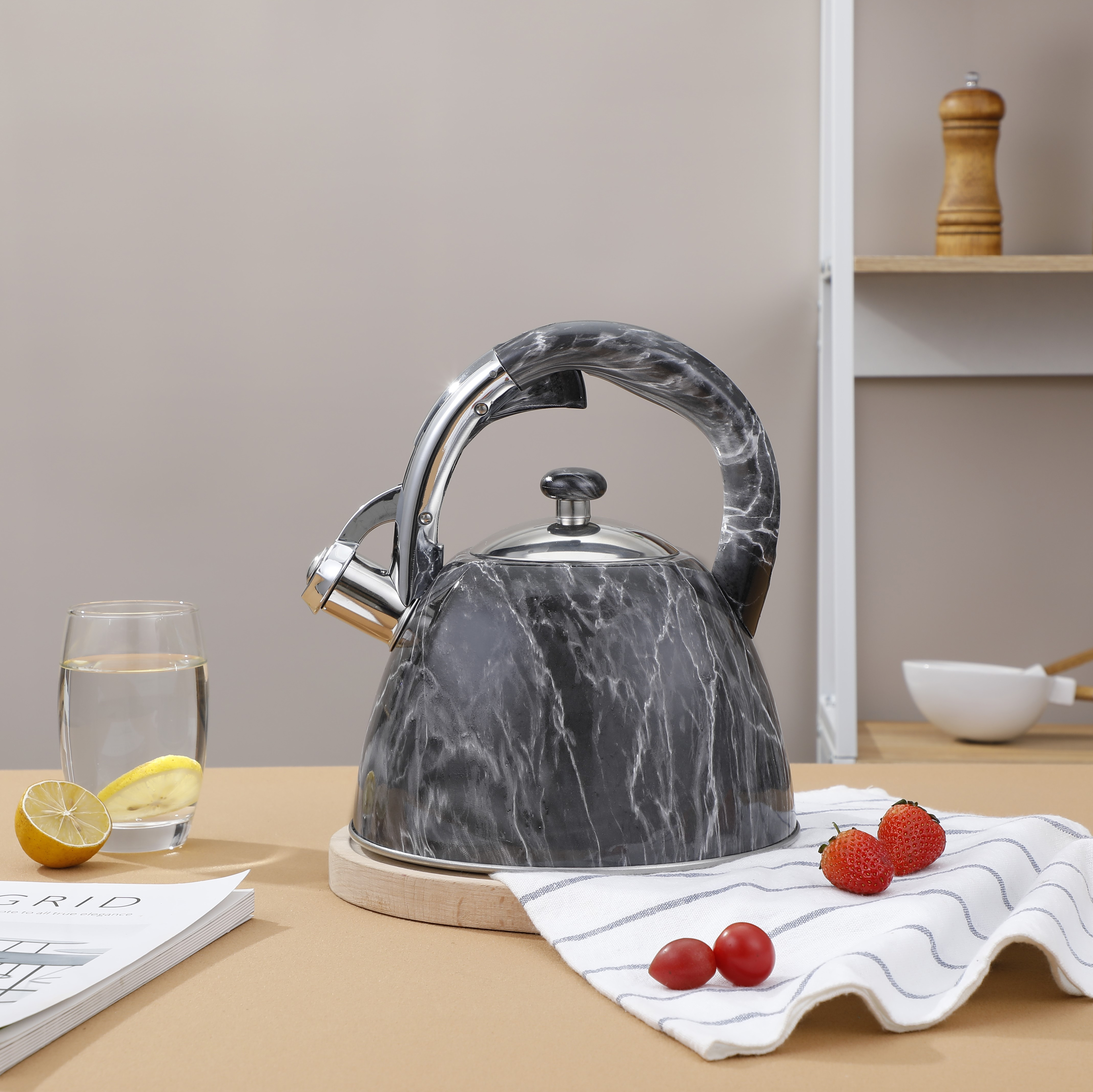 63 off on 3L Marble Inspired Whistling Kettle OneDayOnly