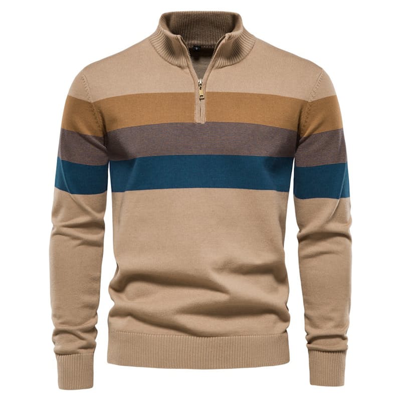 53% off on Men's Striped Quarter Zip Sweater | OneDayOnly