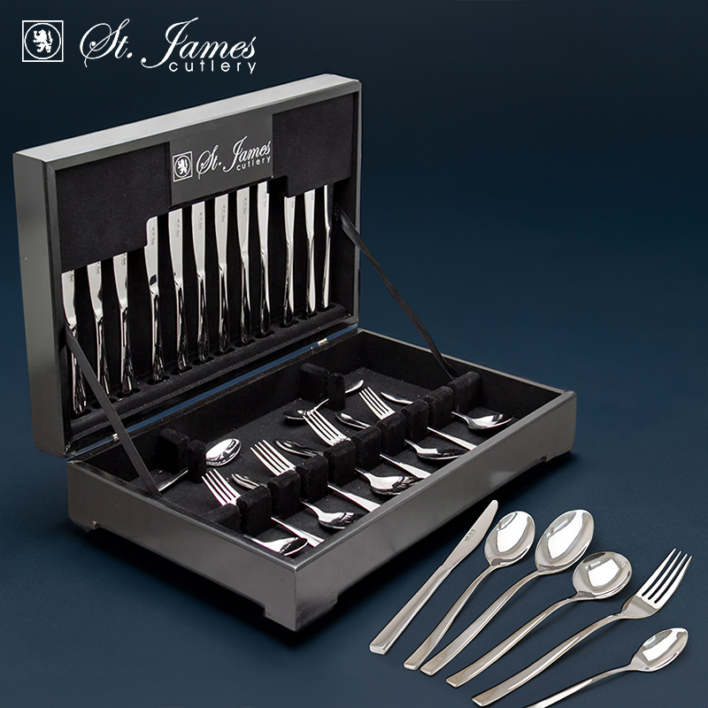 58-Piece Kensington 18/0 Stainless Steel Cutlery Set in Wooden Canteen Box