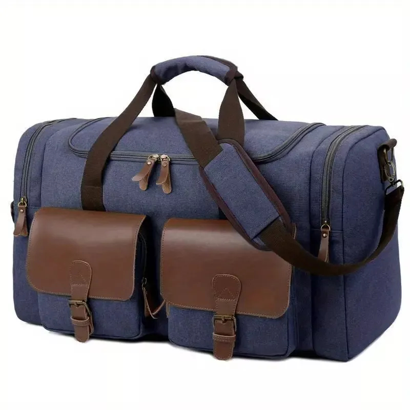 Multi-Compartment Canvas Duffel Bag