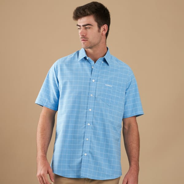 Men's Oscar Blue Short Sleeve Classic Oxford Shirt