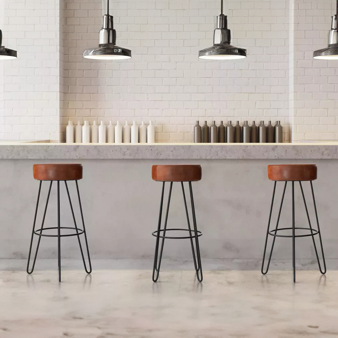 Leather Mocha Tall Bar Stool