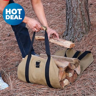 Portable Bulk Firewood Carry Bag with Handles