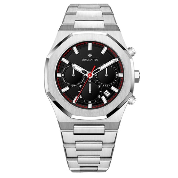 Men's Black Chronograph Stainless Steel Watch