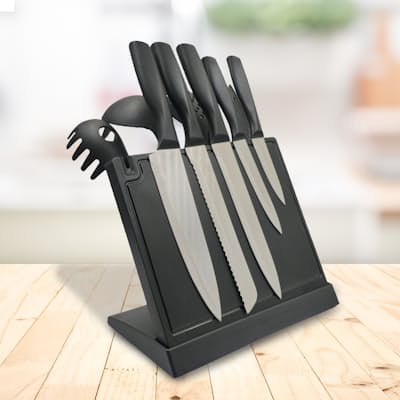 10-Piece Knife & Spatula Set with Magnetic Stand