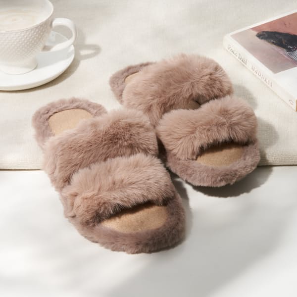 Ladies Comfy Fluffy Slippers