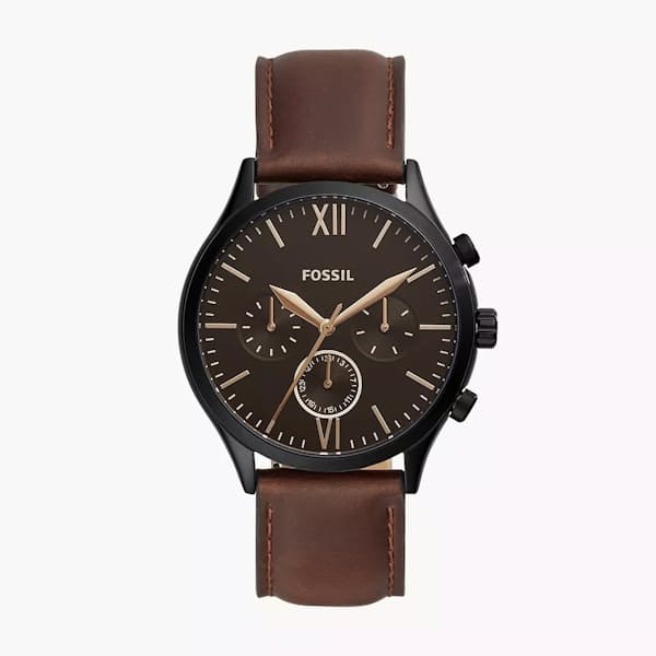 Men's Fenmore Multifunction Brown Leather Watch