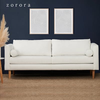 3 Seater Ella Upholstered White Couch