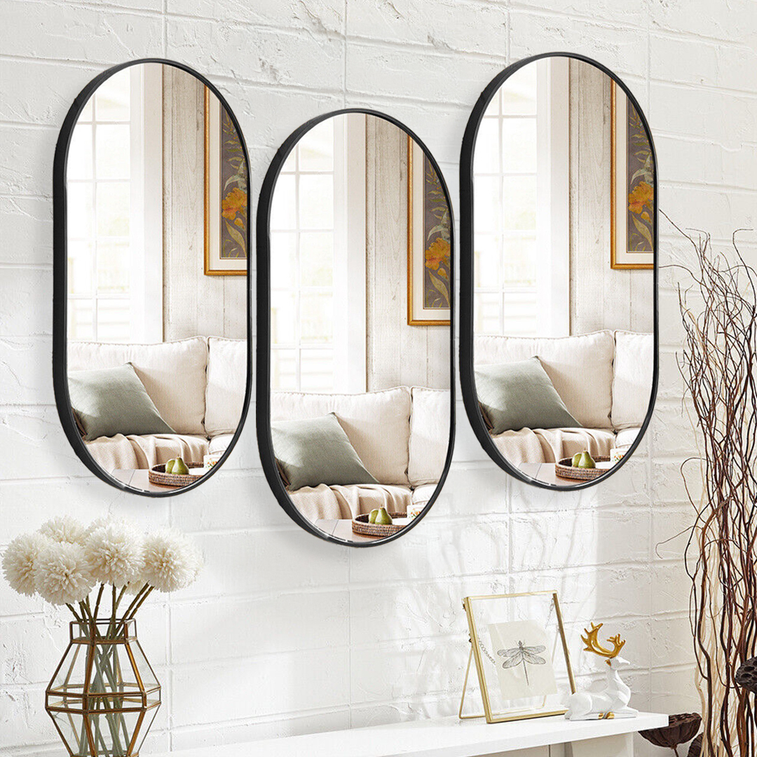 64% off on Espejo Black Pill Framed Mirror Set | OneDayOnly