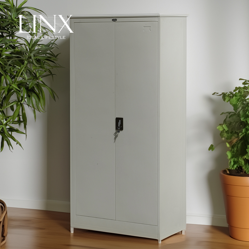 4-Shelf Grey Steel Stationery Cupboard