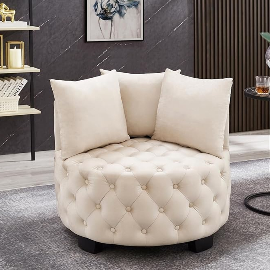 Emma Velvet Accent Chair with Cushions