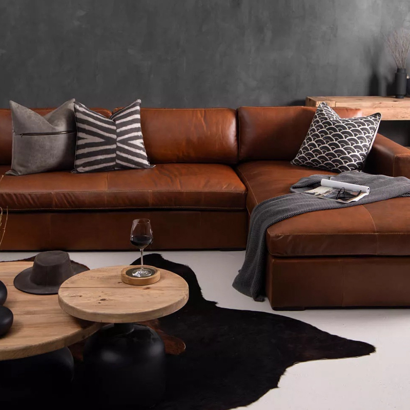 Archer Leather L-Shaped Couch