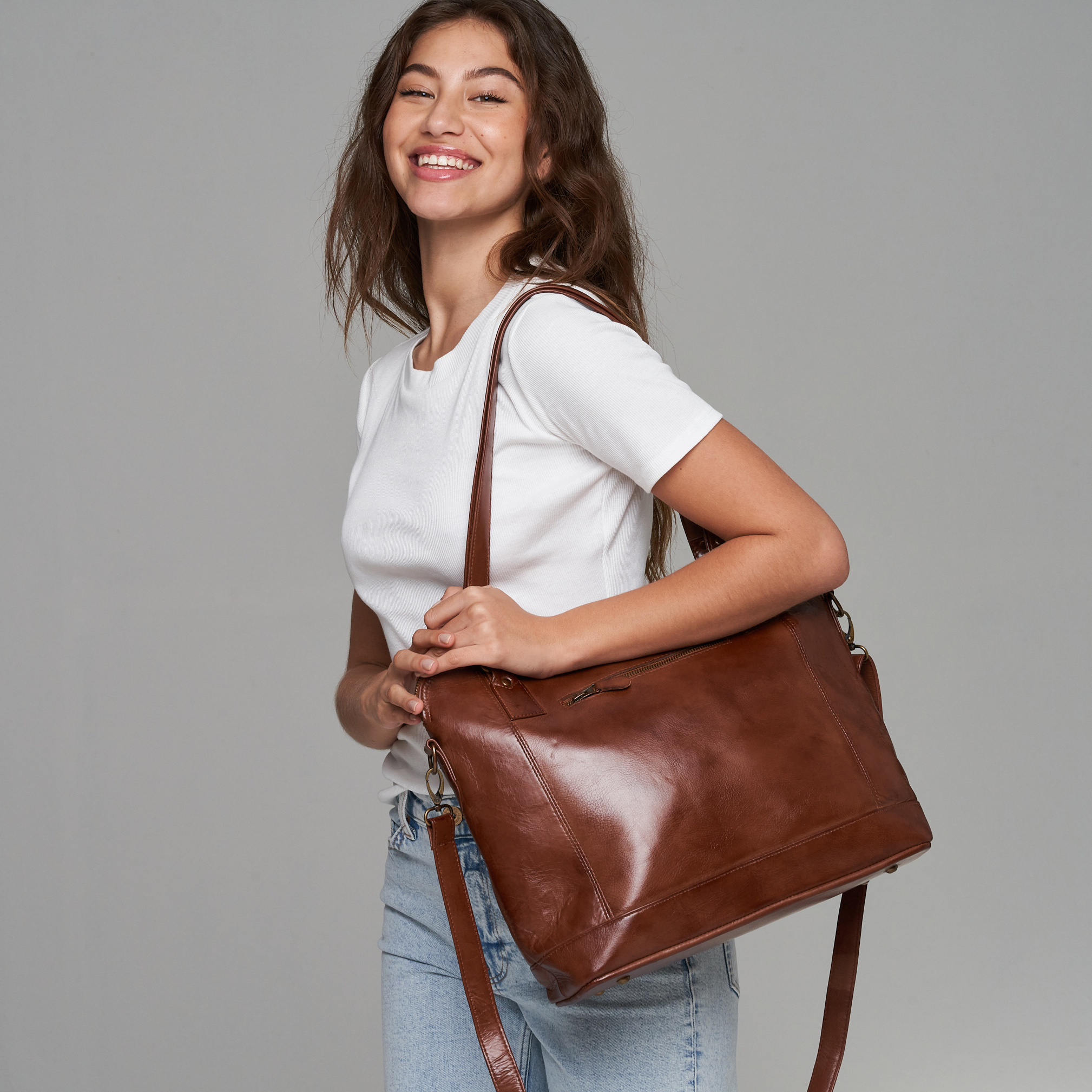 Genuine Leather Selena Flap Laptop Handbag