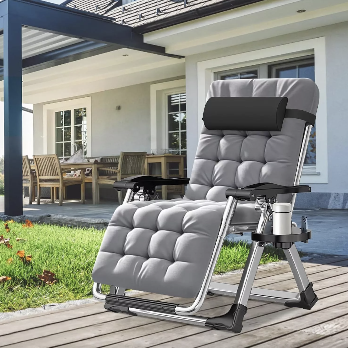 35% off on 2x Folding Deck Chairs with Cushions | OneDayOnly