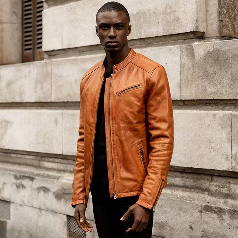 43% off on Men's Leather Distressed Jacket | OneDayOnly