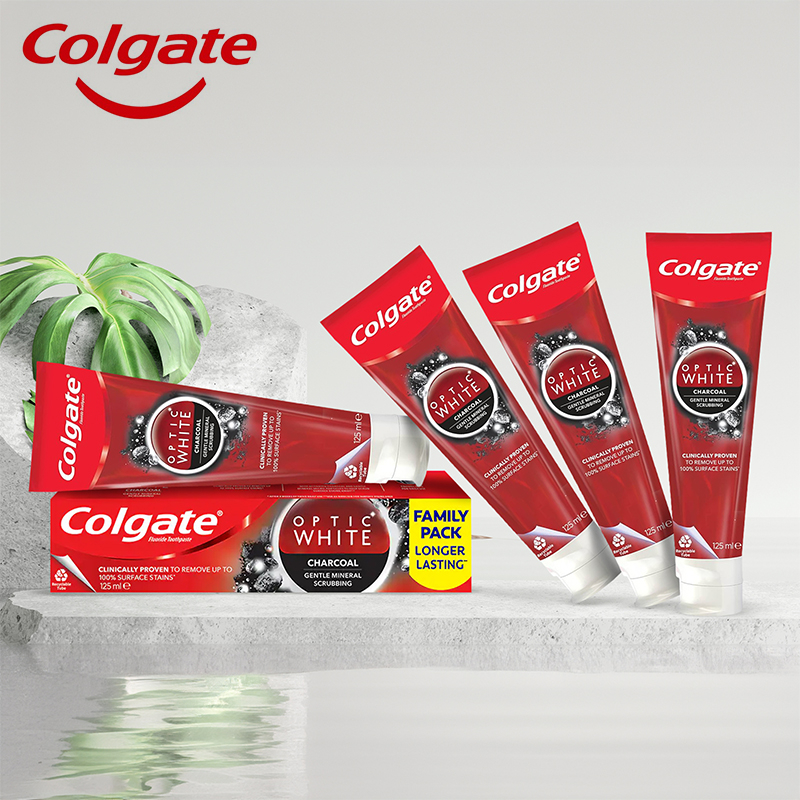 59% off on 4x 125ml Optic White Charcoal Toothpastes | OneDayOnly