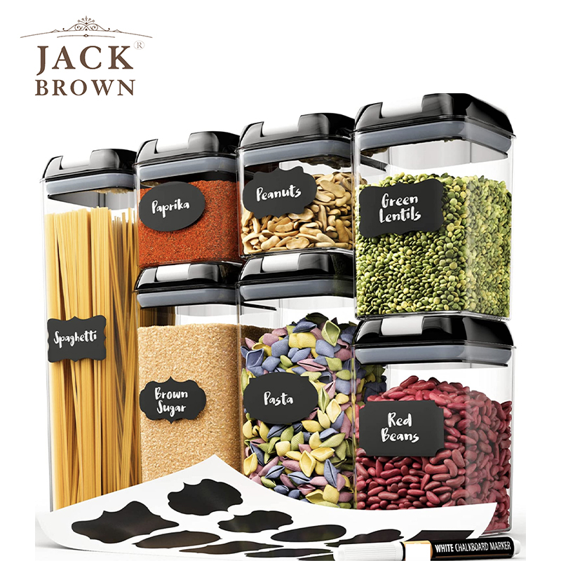 7-Piece Air Tight Food Storage Containers with Labels & Marker