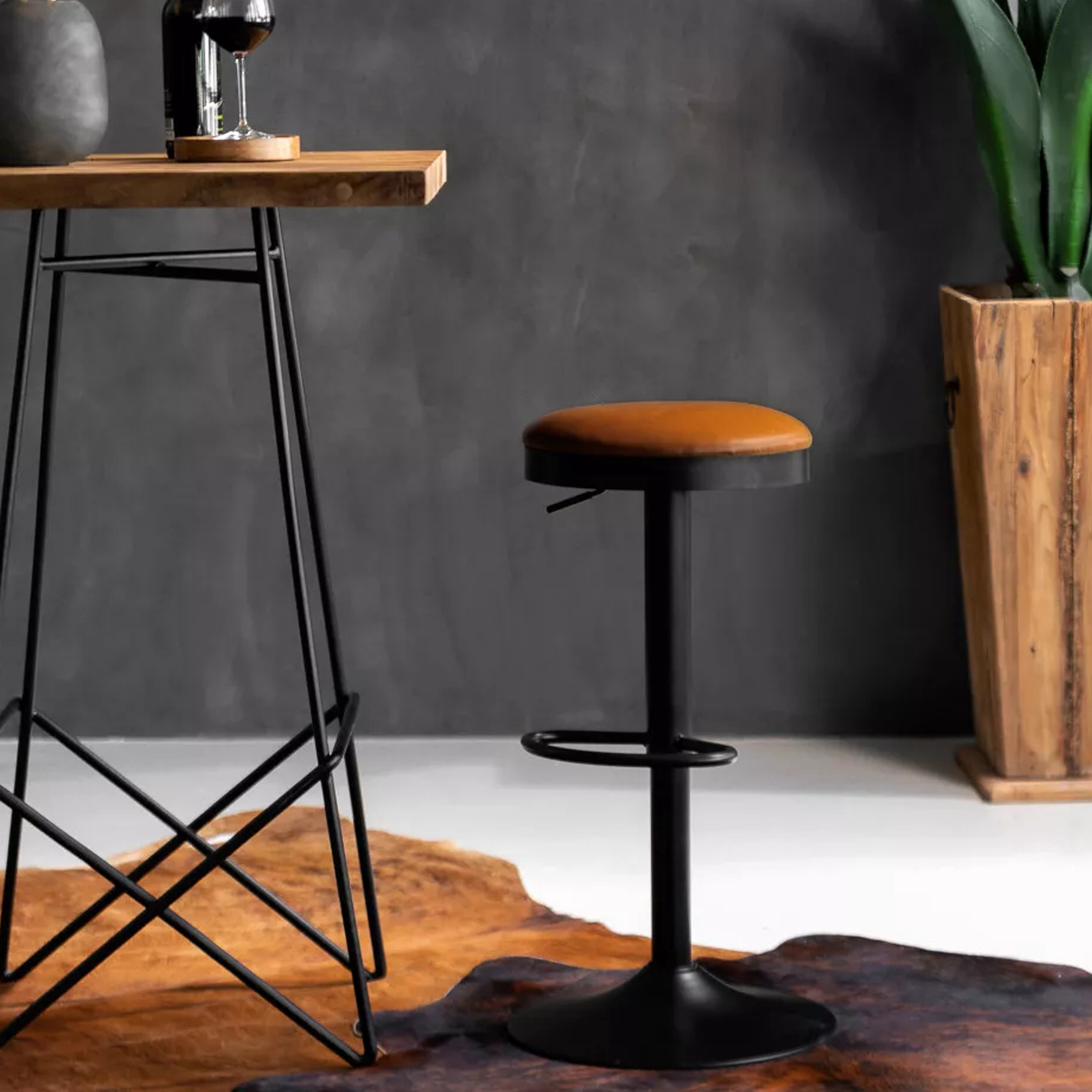 PU Leather Contemporary Bar Chair