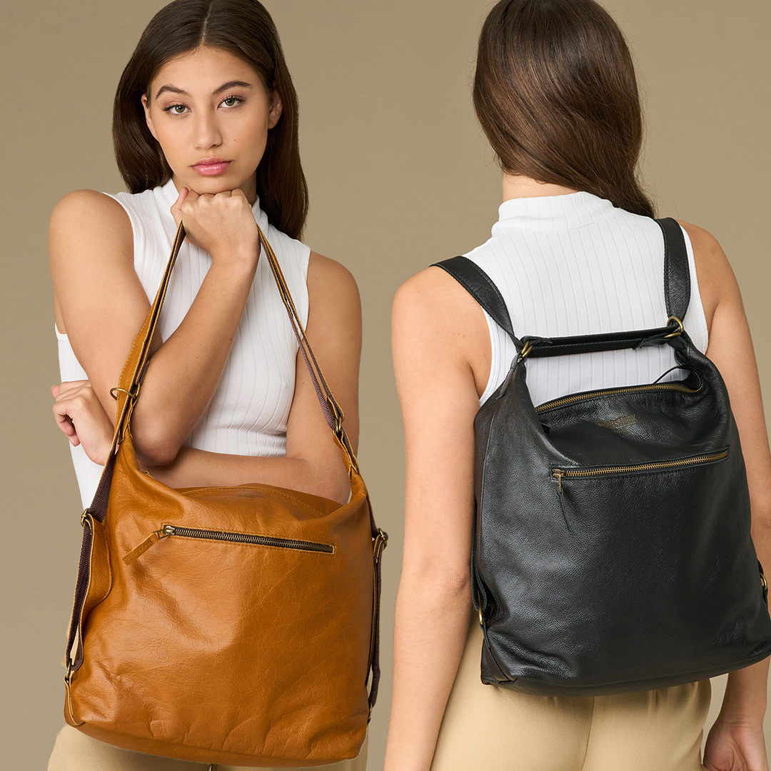Genuine Leather Avery 2-in-1 Handbag and Backpack