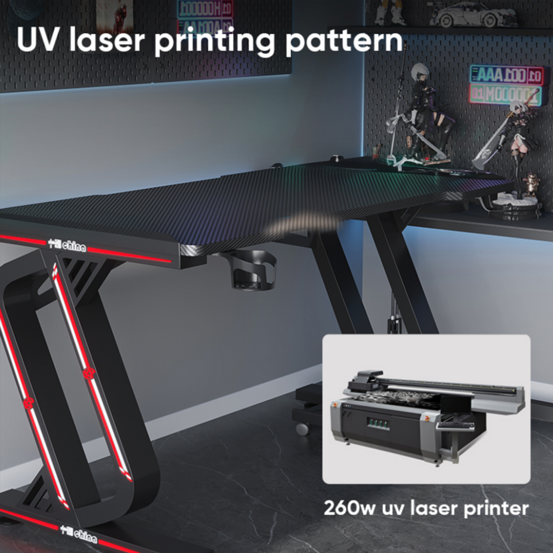 39% off on Deli Carbon Fibre Gaming Table | OneDayOnly