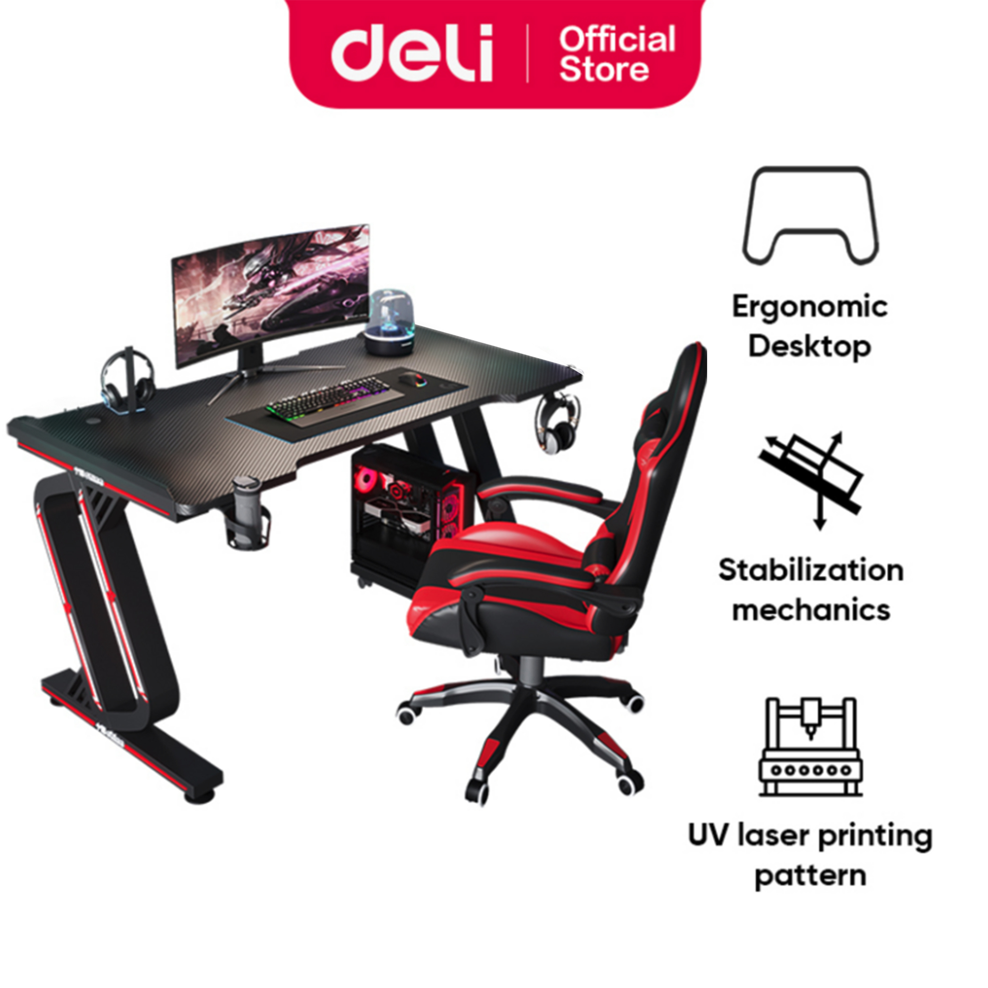 39% off on Deli Carbon Fibre Gaming Table | OneDayOnly