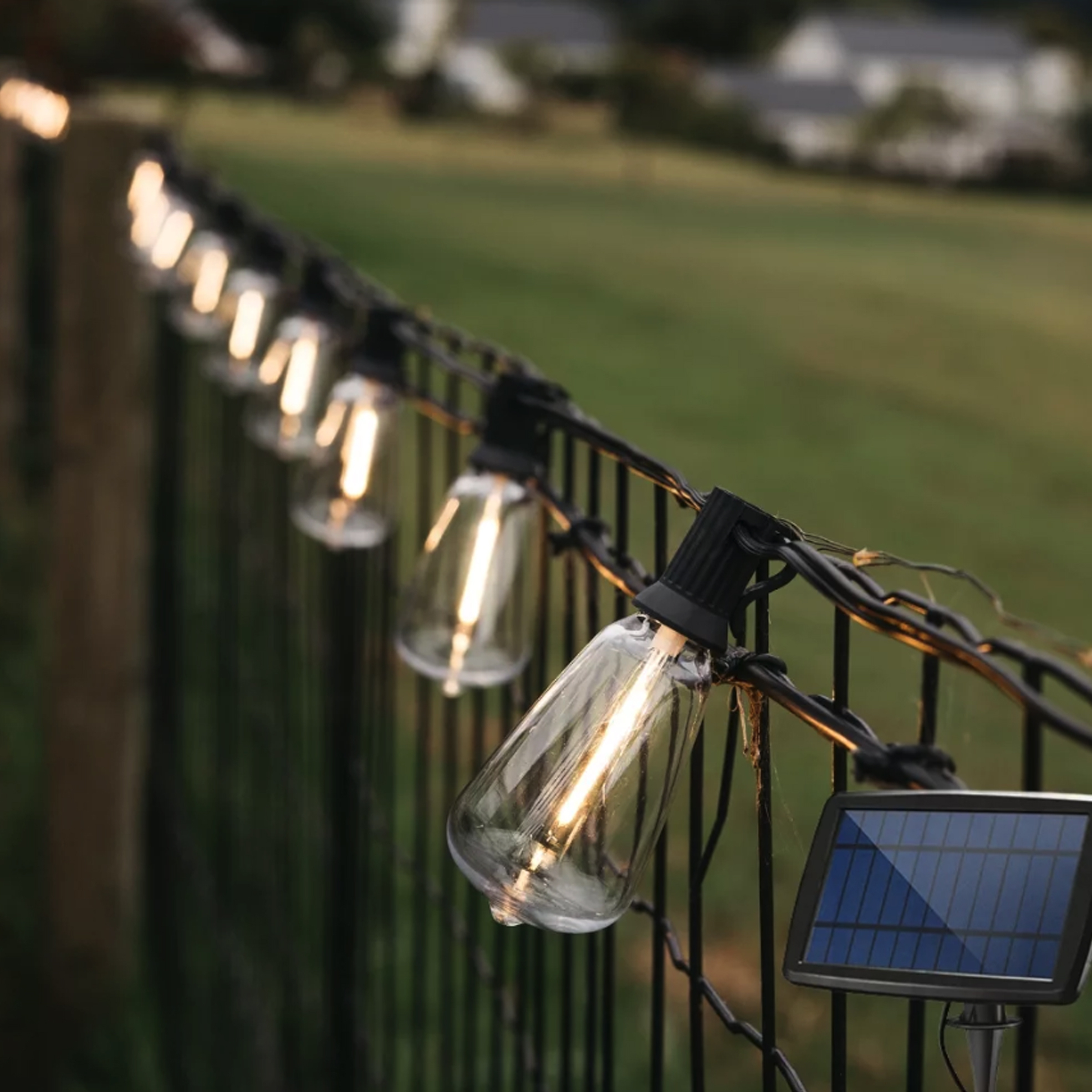 10m Solar Powered 25 Vintage LED Bulb String Lights