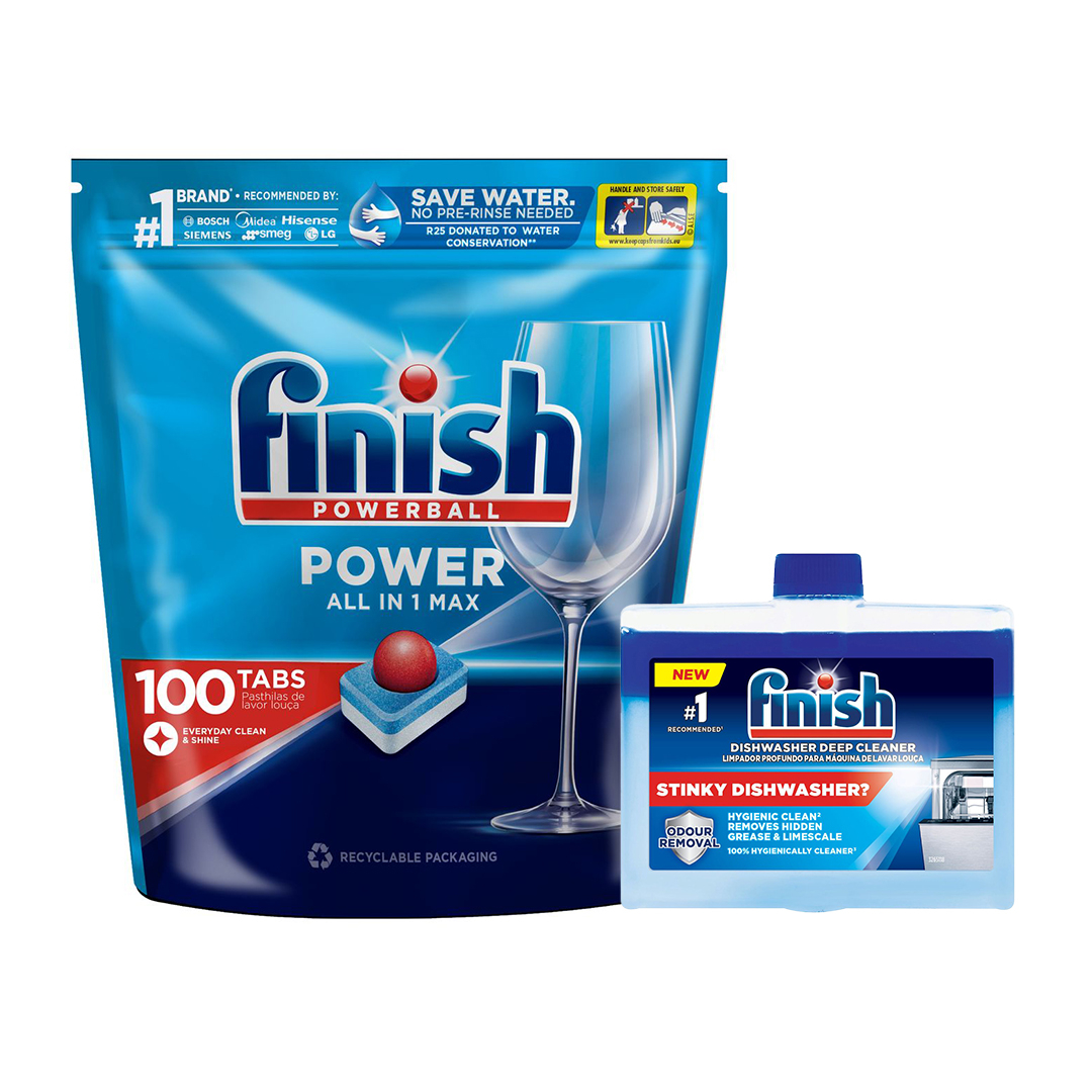 All In One Auto Dishwashing Tablets 100's + Machine Cleaner 250ml