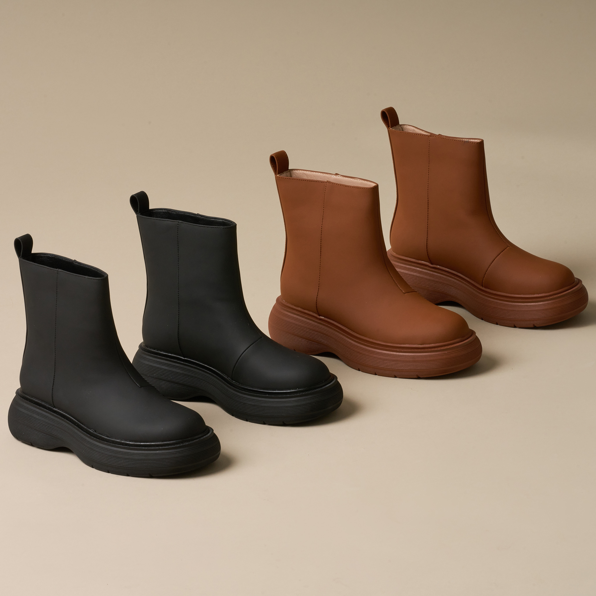 57% off on Ladies Caia Platform Chunky Sole Ankle Boots | OneDayOnly