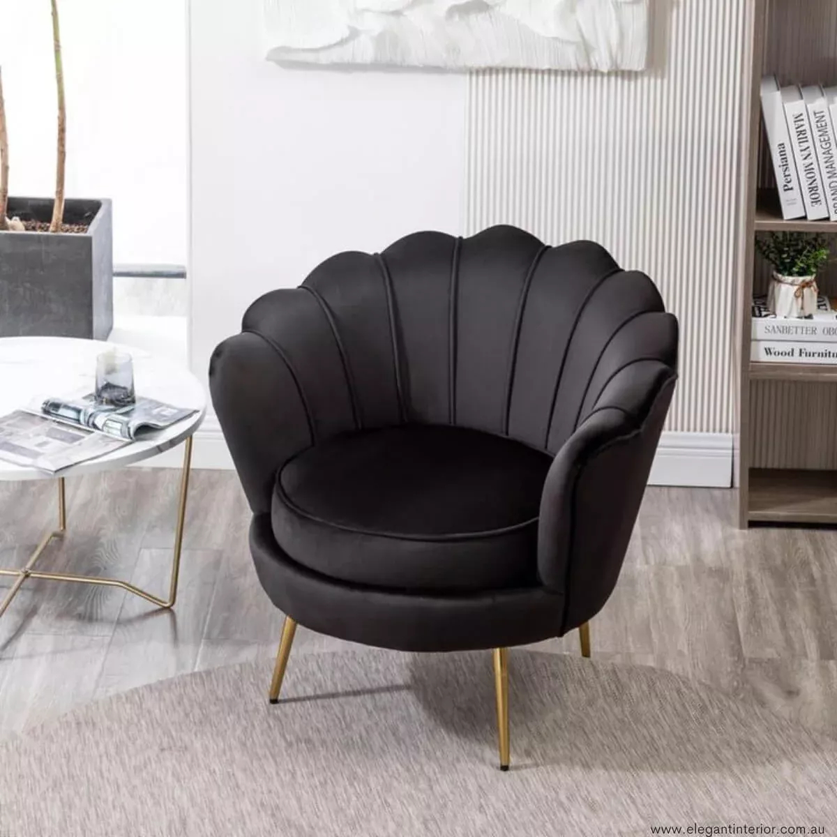 Single Seater Tulip Velvet Chair