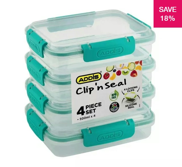 Clips For Containers 18% off on 8x 500ml Clip 'n Seal Containers | OneDayOnly