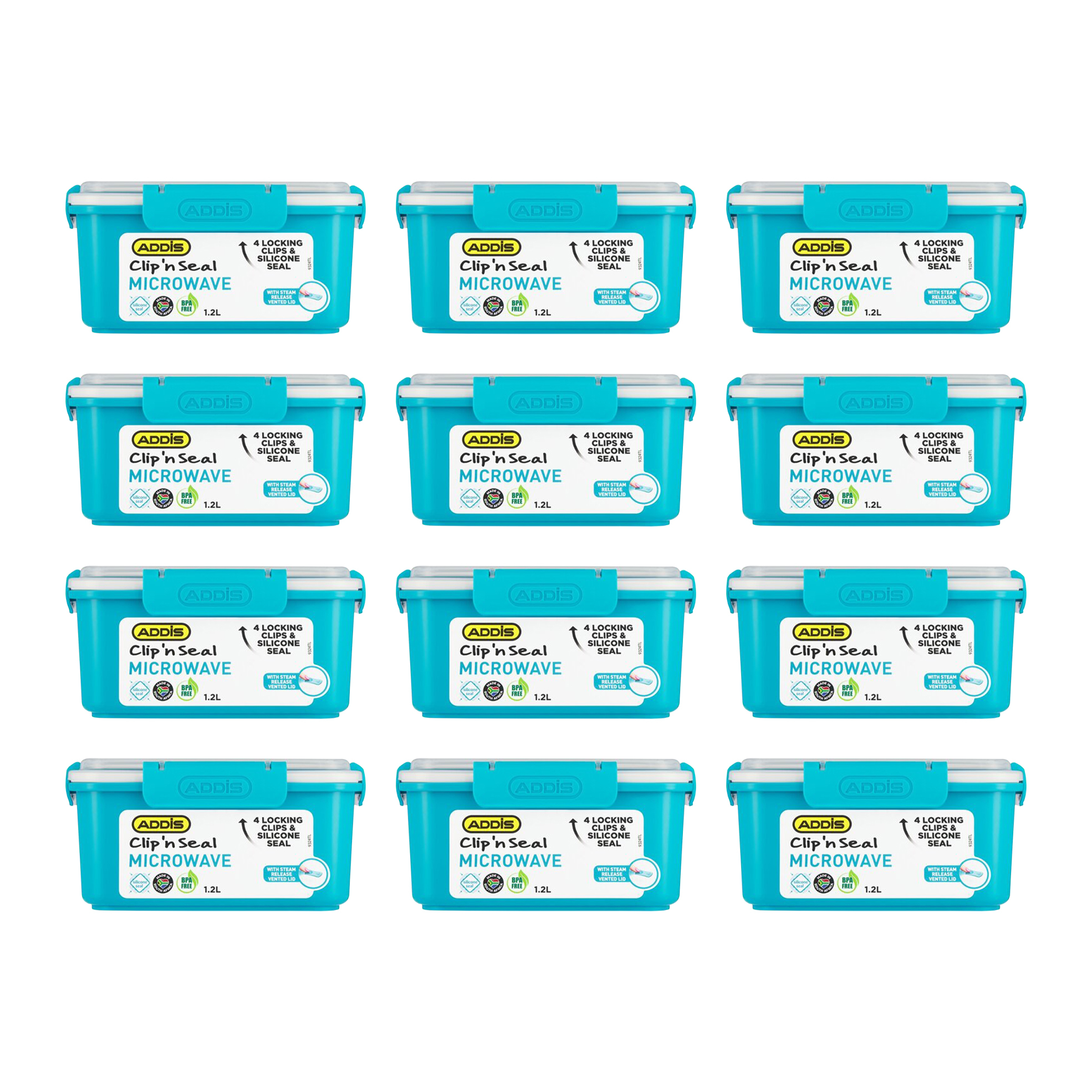 12x Clip 'n Seal Microwave Containers