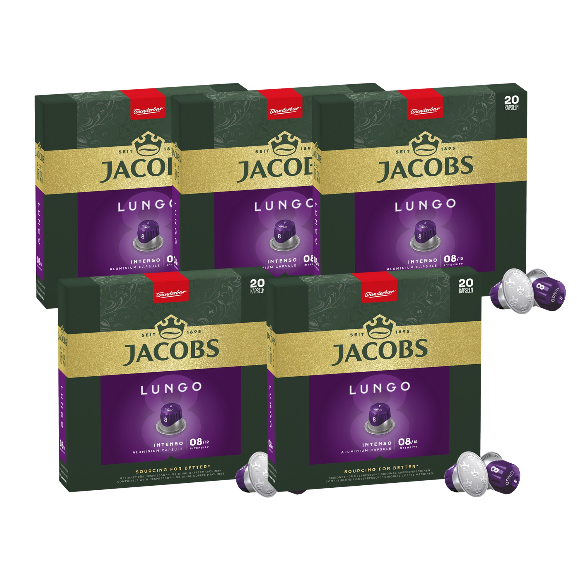 5x 20's Aluminium Nespresso Compatible Coffee Capsules