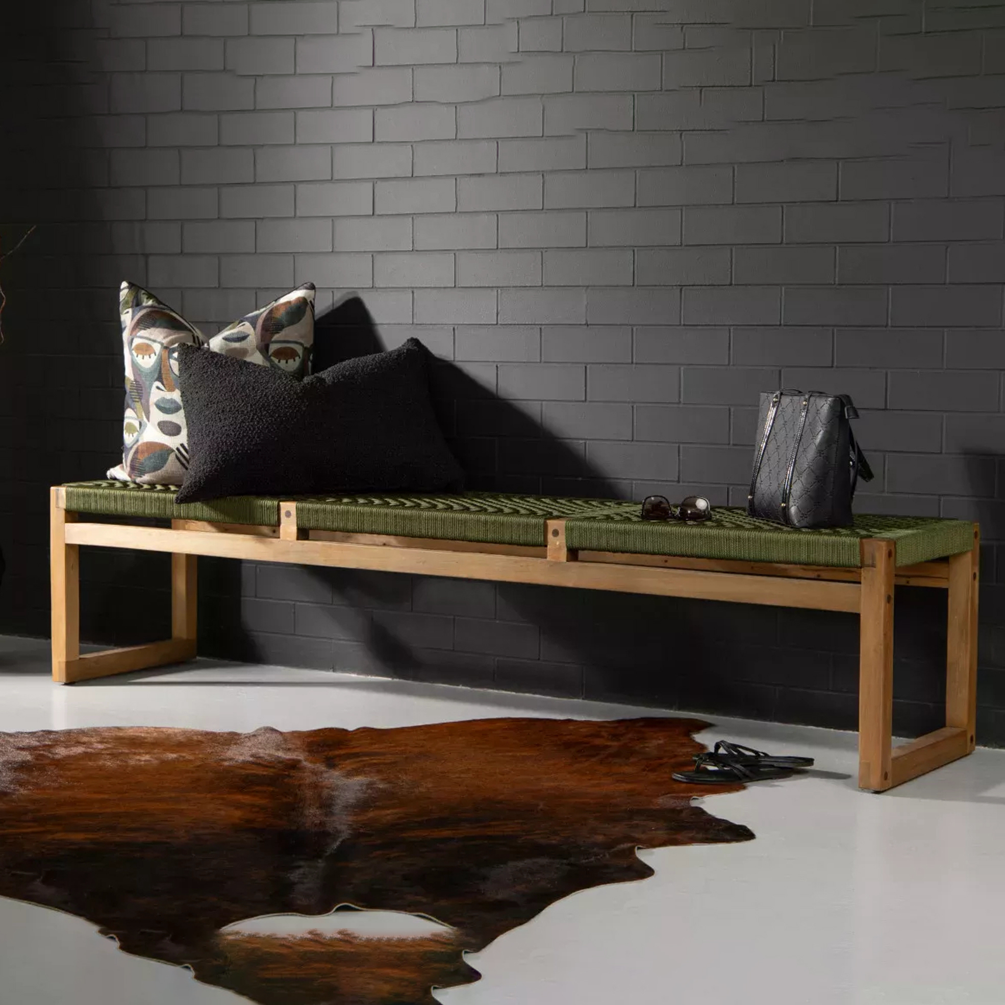 unico ソファ WICK bench armR R1,000 off on Contemporary Weaved Bench | OneDayOnly