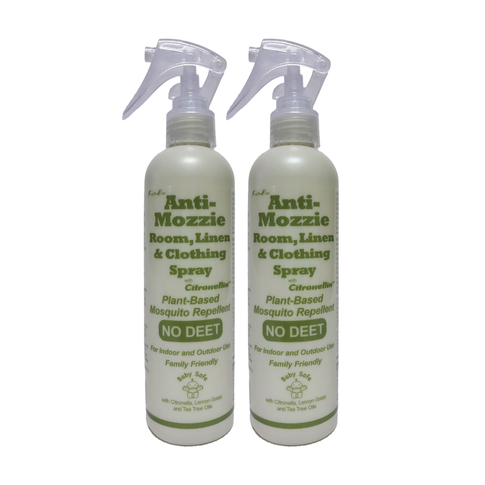 2x 250ml Anti-Mozzie Room, Linen & Clothing Sprays