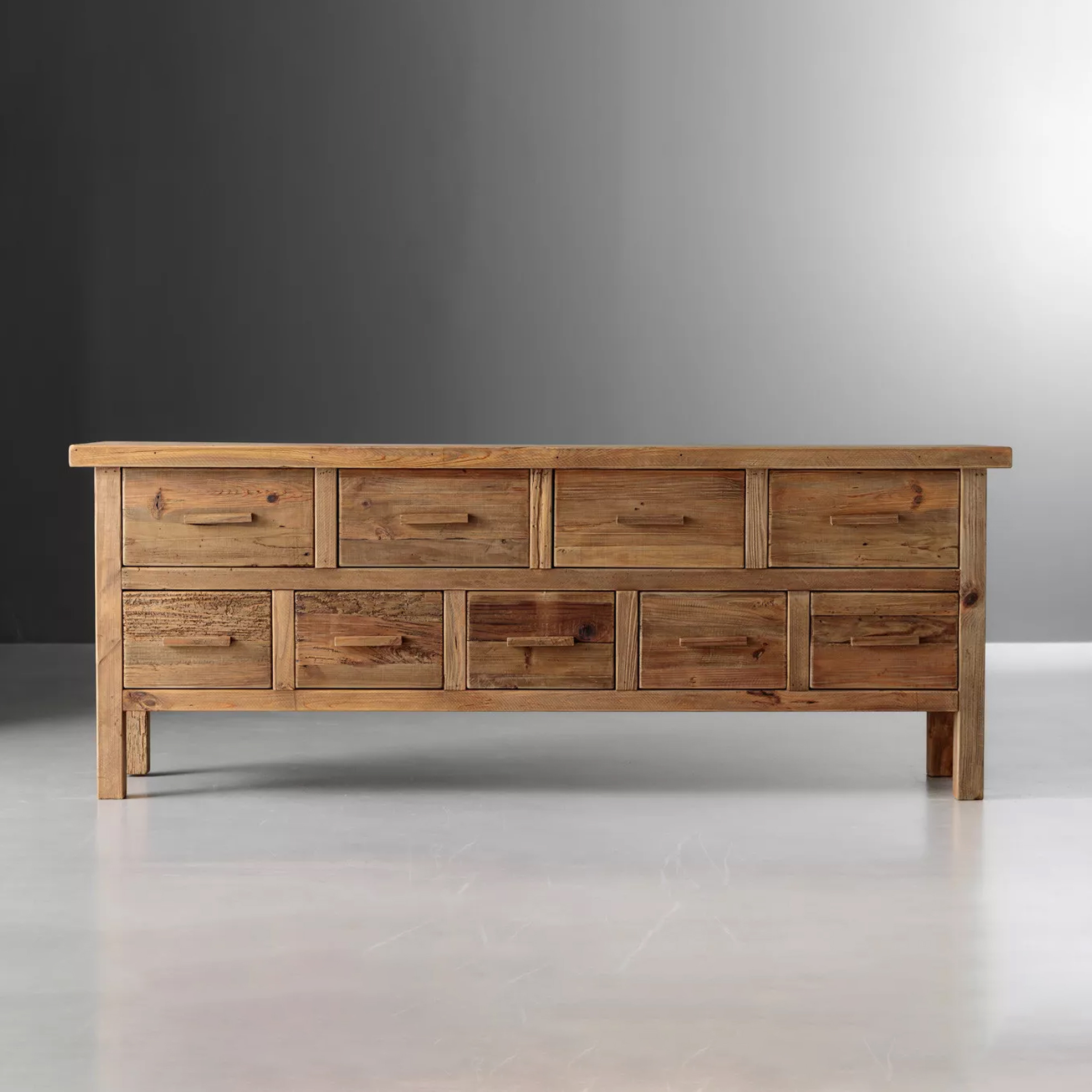 2.1m Solid Reclaimed Pine Sideboard