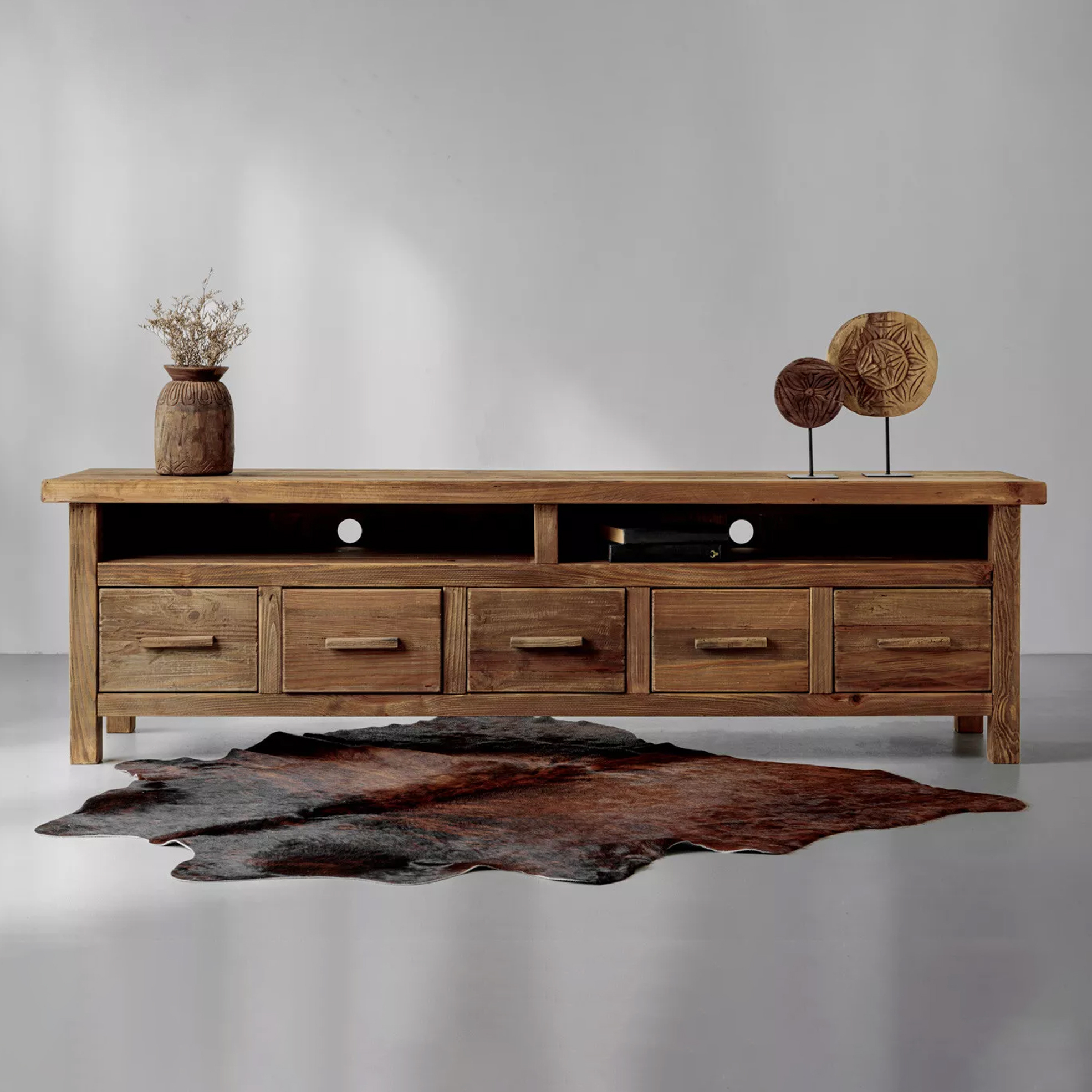 2.1m Solid Reclaimed Pine TV Stand