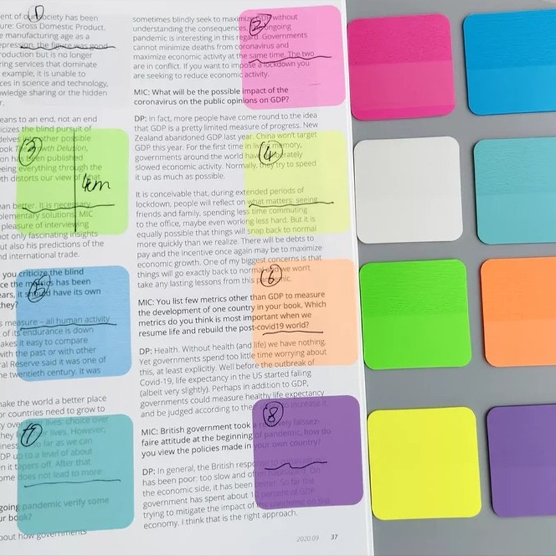 24x 20's Transparent Coloured Sticky Notes