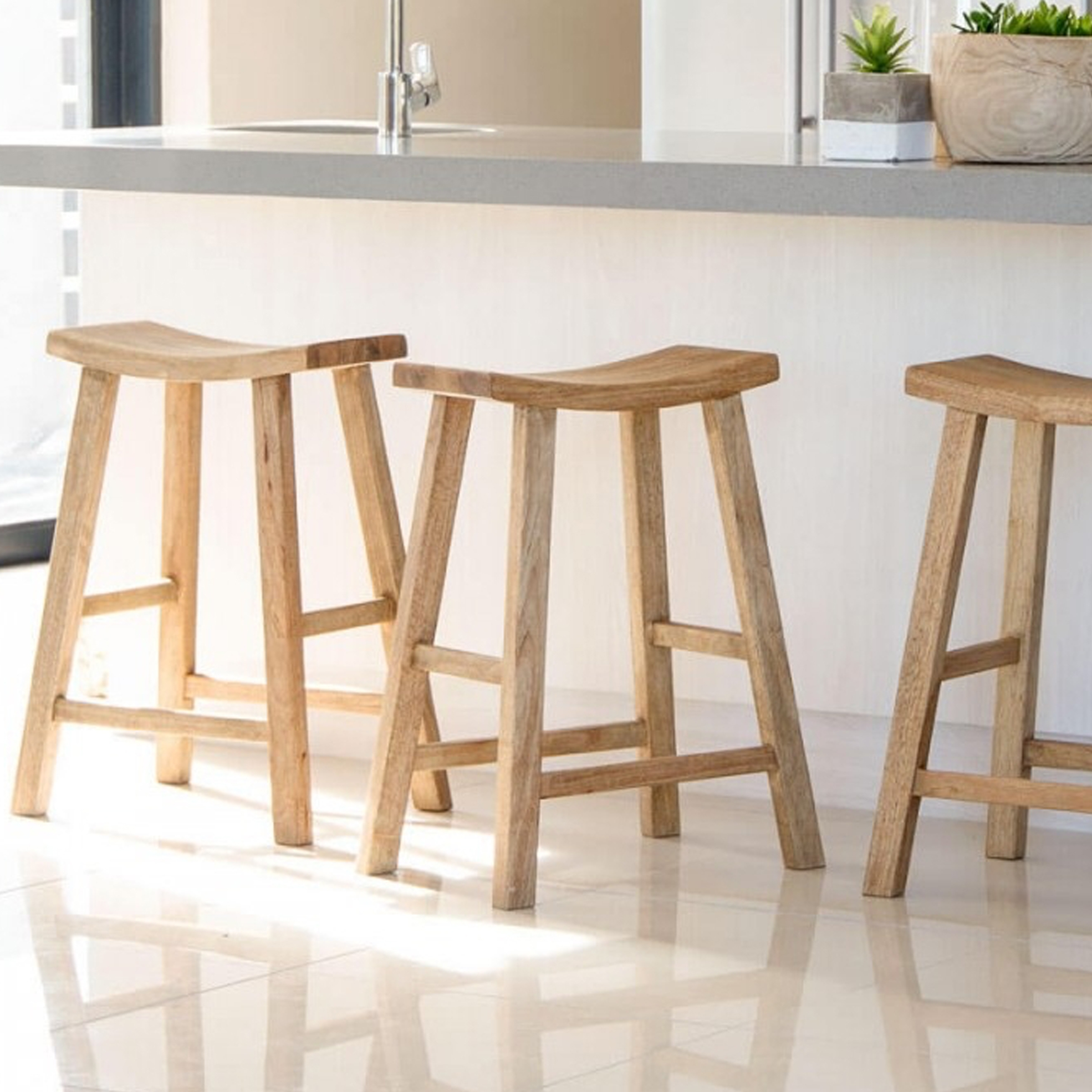 Solid Saddle Style Counter Stool