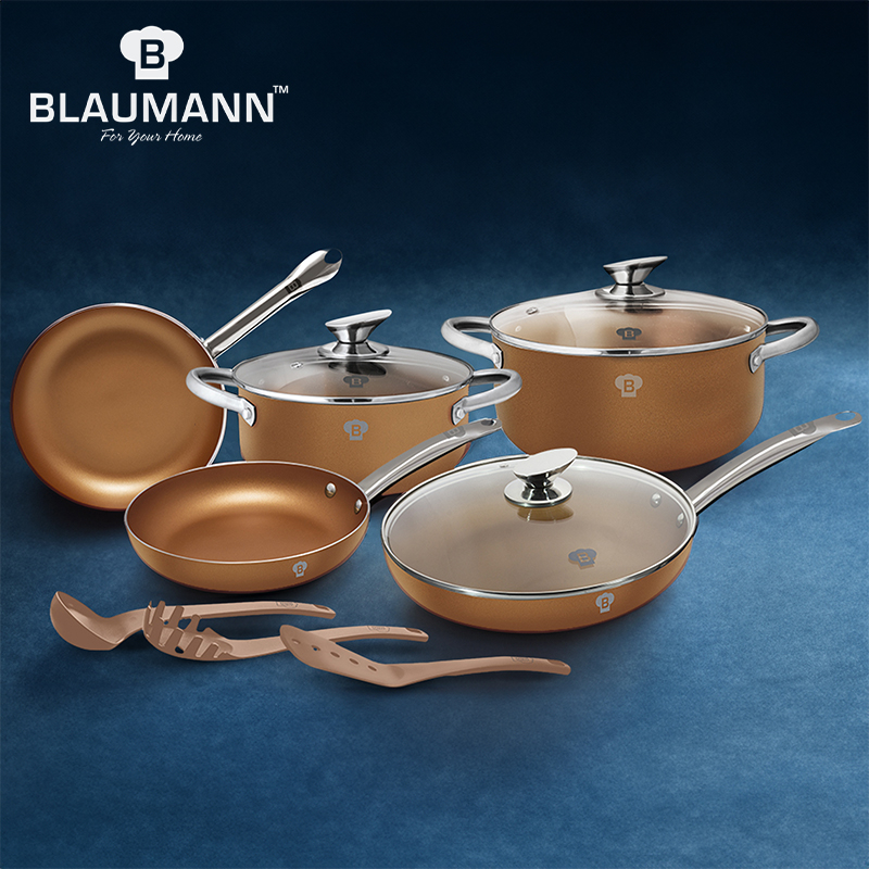 62% off on 11-Piece Le Chef Line Oven Safe Copper Cookware Set | OneDayOnly