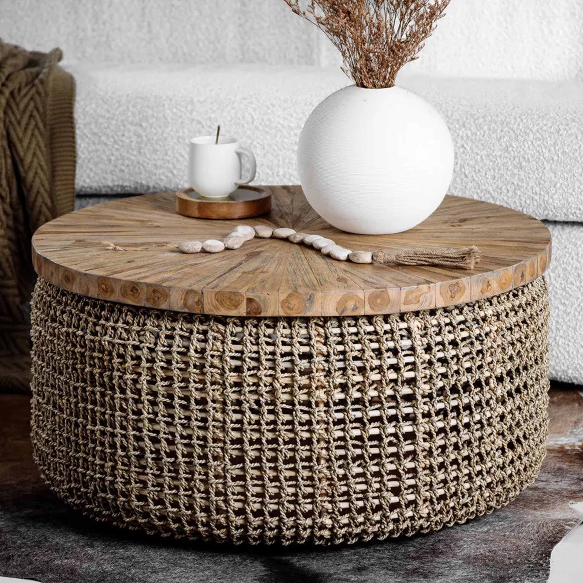 Round Textured Coffee Table